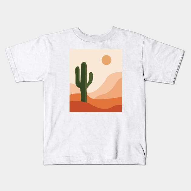 Desert climate, cactus , sun and sand, abstract cactus desert beauty, Kids T-Shirt by WorldOfMine